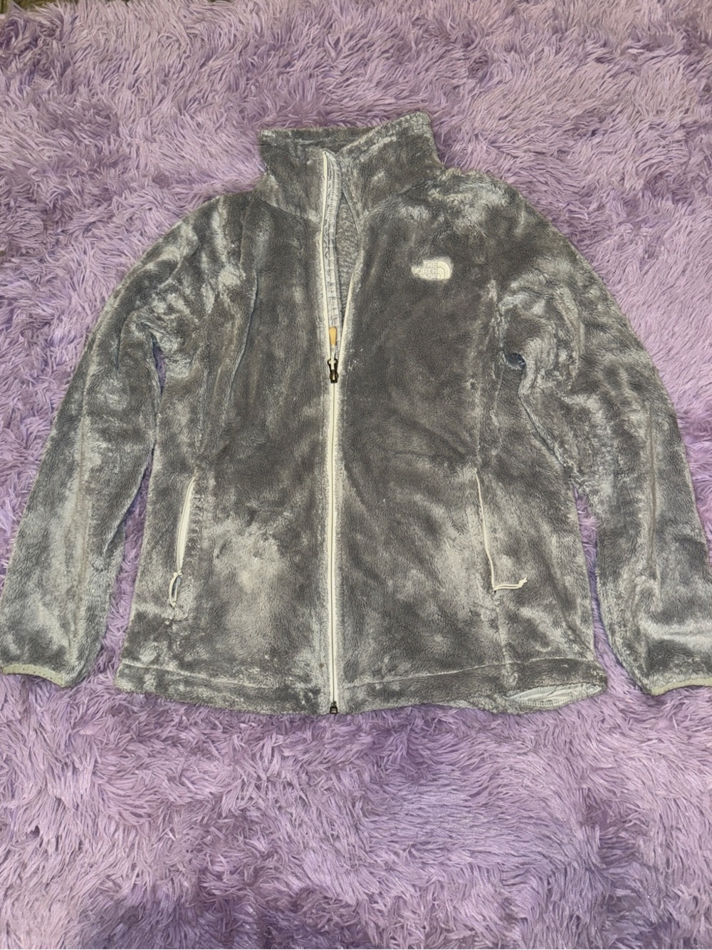 The North Face Plush Full-Zip Fleece Jacket - Gray